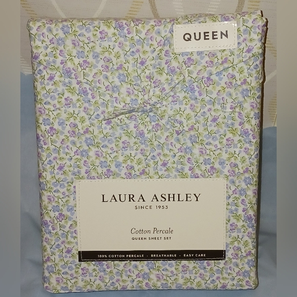 ❌️SOLD❌️ Emogene Laura Ashley Queen Sheet Set 100% Cotton - Picture 10 of 15